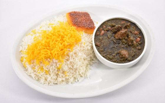 چلو خورشت قورمه سبزی